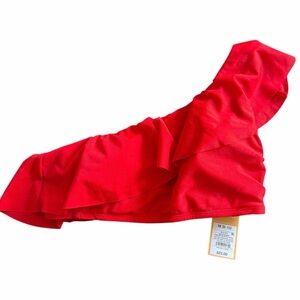 Kona Sol NWT Women’s Red One-Shoulder Ruffle Bikini Top Size Medium (8-10)